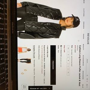 Pistola Callista Long Sleeve Puffer Jacket & Vest. Brand new w tags faux leather